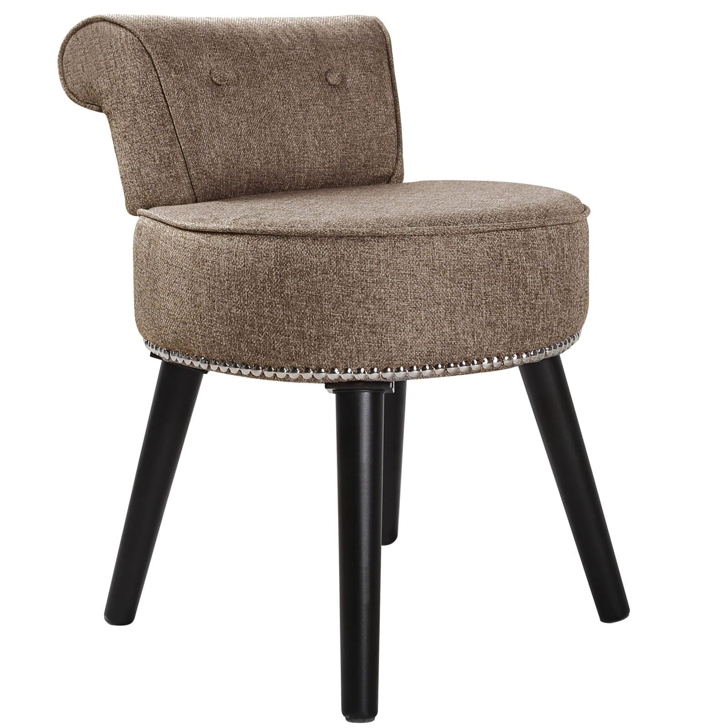 Sedia da trucco VEIKOUS con schienale basso e gambe in legno - 17,3 x 15,7 x 25,1