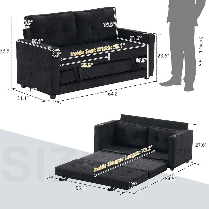 Divano letto a due posti VINGLI