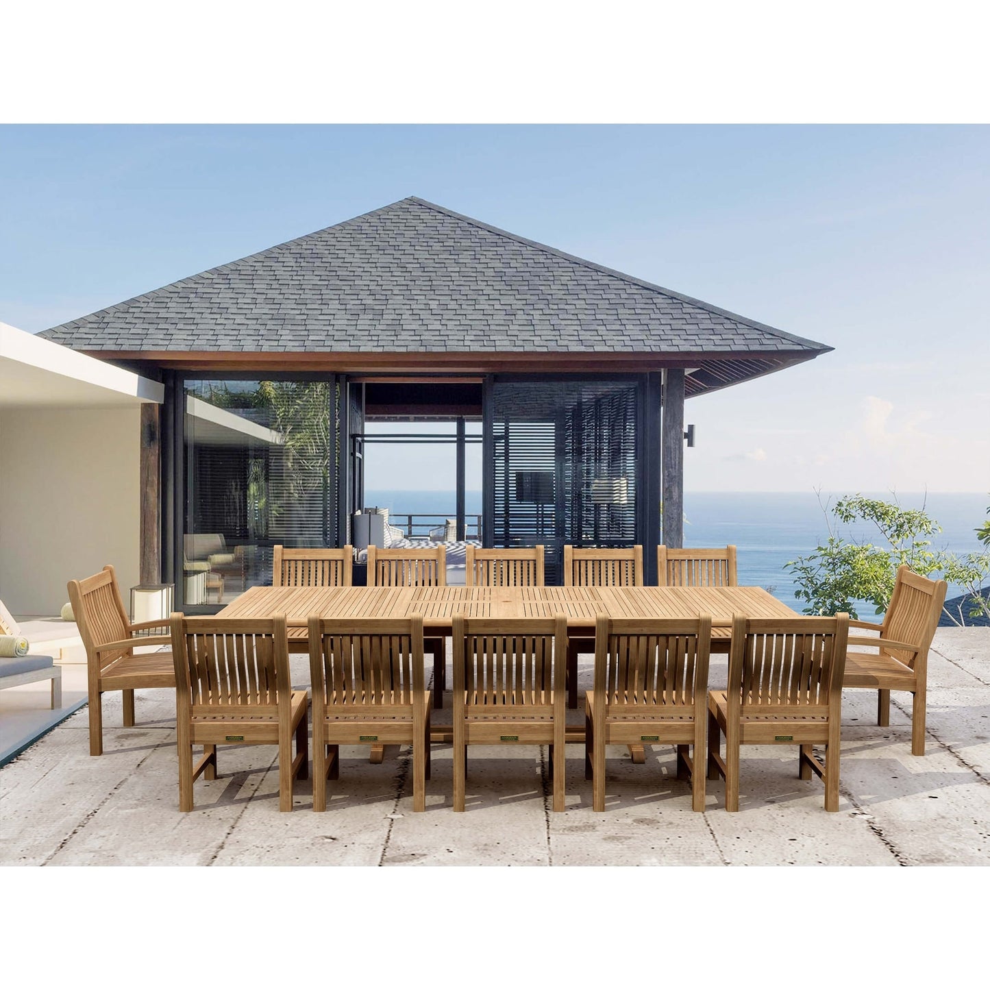 Set da pranzo rettangolare Valencia Sahara da 13 pezzi