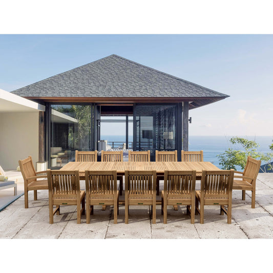 Set da pranzo rettangolare Valencia Sahara da 13 pezzi