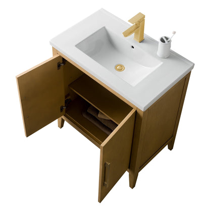 Mobiletto per lavabo da bagno Vanity Art 20 o 24 o 30 con piano in ceramica