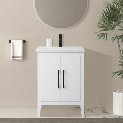 Mobiletto per lavabo da bagno Vanity Art 20 o 24 o 30 con piano in ceramica