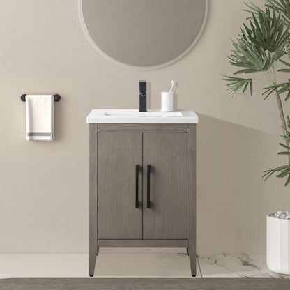 Mobiletto per lavabo da bagno Vanity Art 20 o 24 o 30 con piano in ceramica