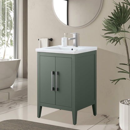 Mobiletto per lavabo da bagno Vanity Art 20 o 24 o 30 con piano in ceramica