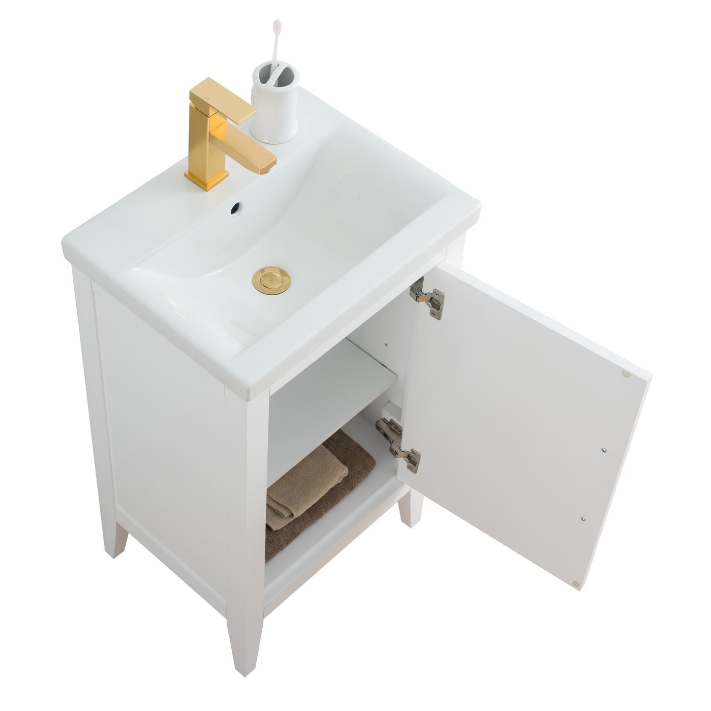 Mobiletto per lavabo da bagno Vanity Art 20 o 24 o 30 con piano in ceramica