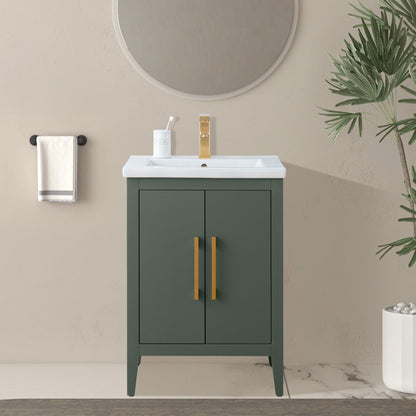 Mobiletto per lavabo da bagno Vanity Art 20 o 24 o 30 con piano in ceramica