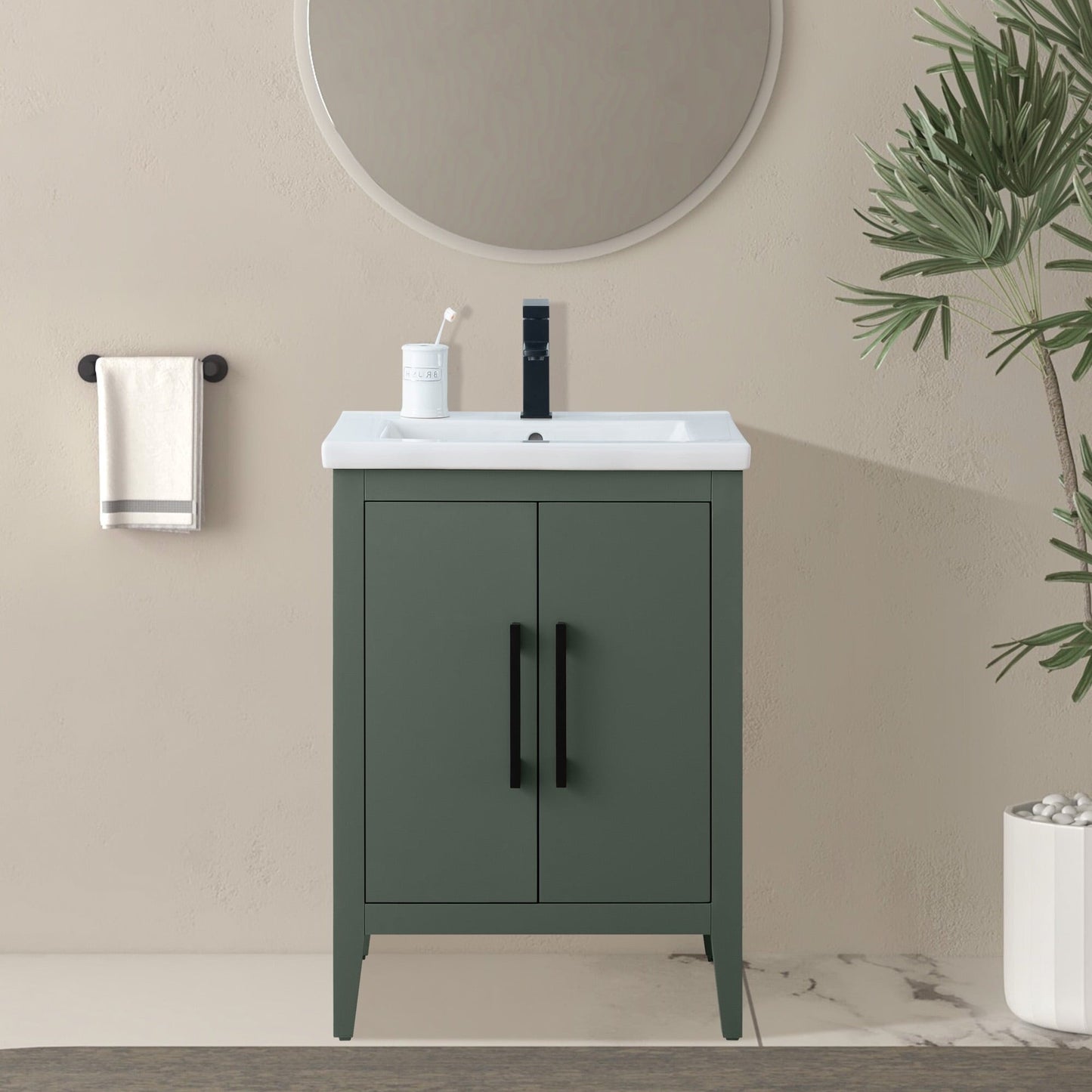 Mobiletto per lavabo da bagno Vanity Art 20 o 24 o 30 con piano in ceramica