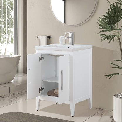 Mobiletto per lavabo da bagno Vanity Art 20 o 24 o 30 con piano in ceramica