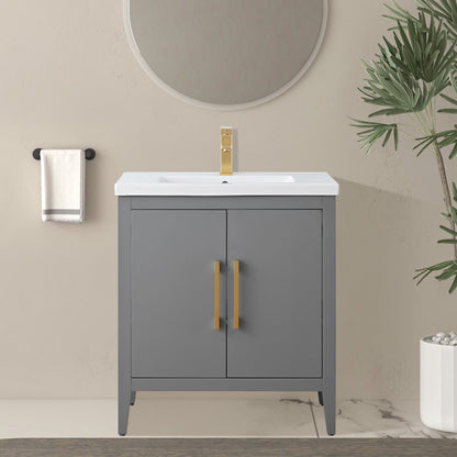Mobiletto per lavabo da bagno Vanity Art 20 o 24 o 30 con piano in ceramica