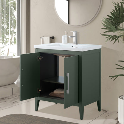 Mobiletto per lavabo da bagno Vanity Art 20 o 24 o 30 con piano in ceramica