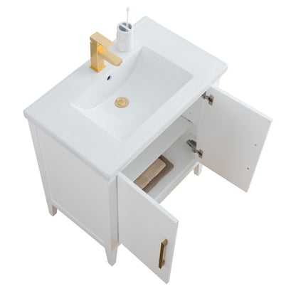 Mobiletto per lavabo da bagno Vanity Art 20 o 24 o 30 con piano in ceramica