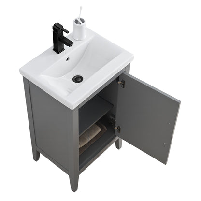 Mobiletto per lavabo da bagno Vanity Art 20 o 24 o 30 con piano in ceramica
