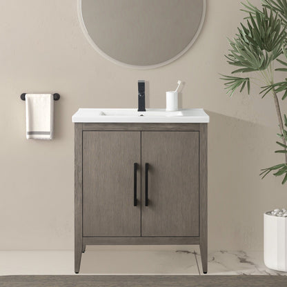Mobiletto per lavabo da bagno Vanity Art 20 o 24 o 30 con piano in ceramica