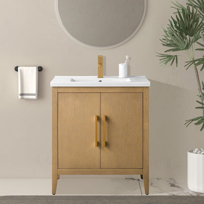 Mobiletto per lavabo da bagno Vanity Art 20 o 24 o 30 con piano in ceramica