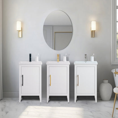 Mobiletto per lavabo da bagno Vanity Art 20 o 24 o 30 con piano in ceramica