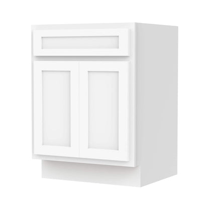 Mobiletto per lavabo da bagno Vanity Art in legno massello da 24 pollici con lavabo singolo