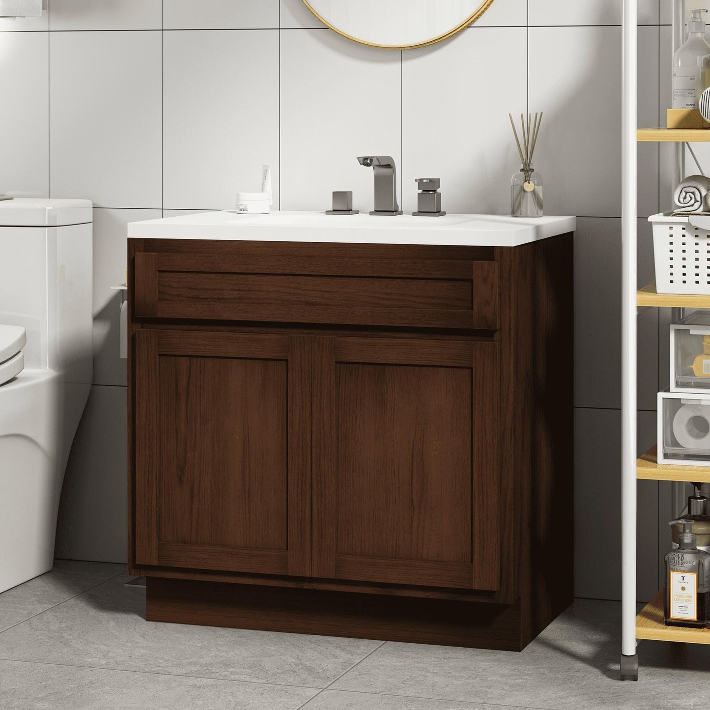 Mobiletto per lavabo da bagno Vanity Art da 36 pollici con lavabo singolo