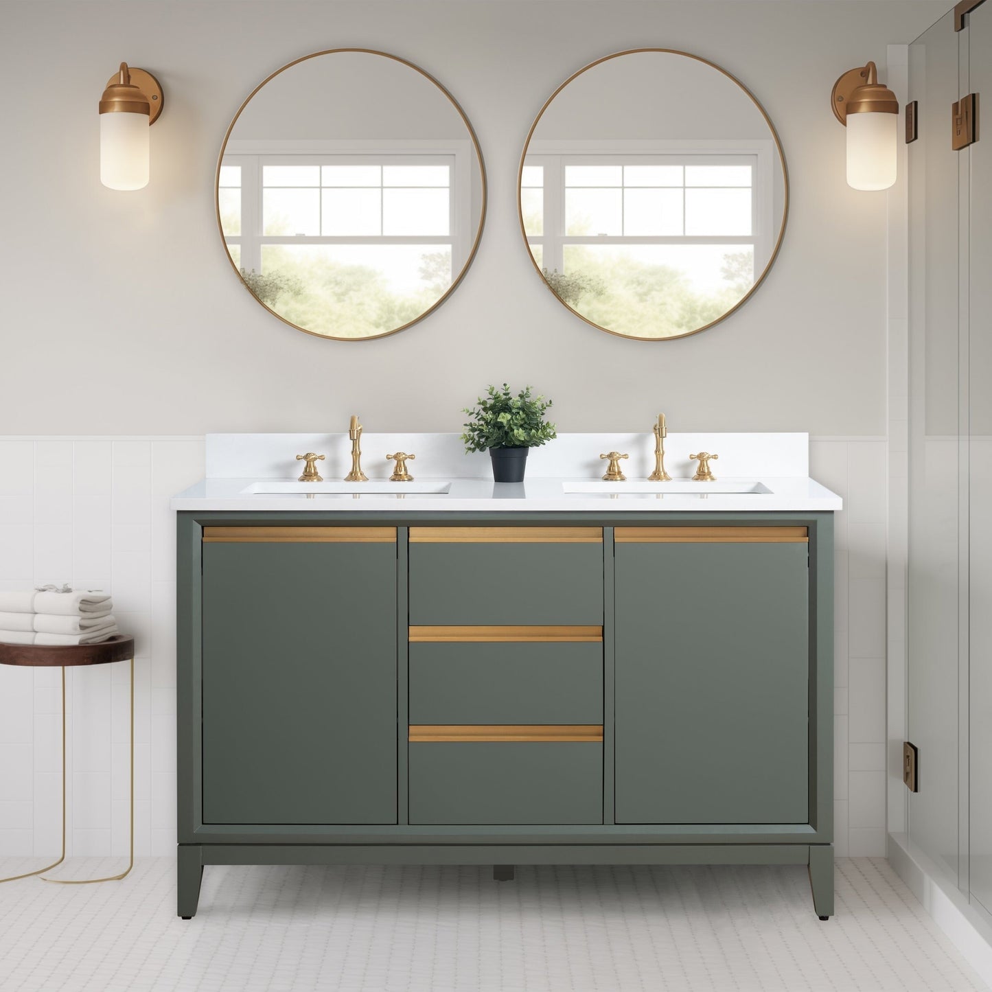 Mobile bagno Vanity Art con lavabo in ceramica e piano in marmo ingegnerizzato