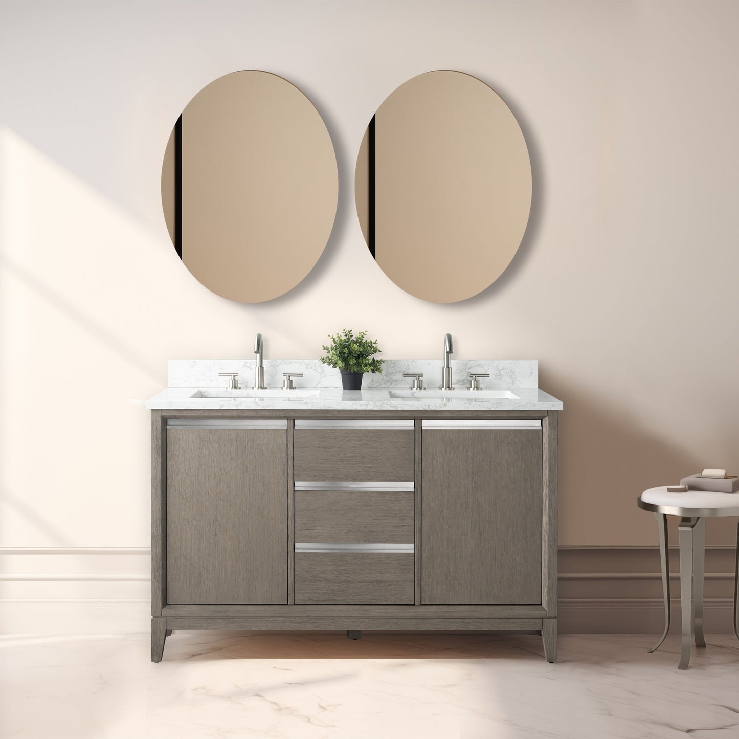 Mobile bagno Vanity Art con lavabo in ceramica e piano in marmo ingegnerizzato