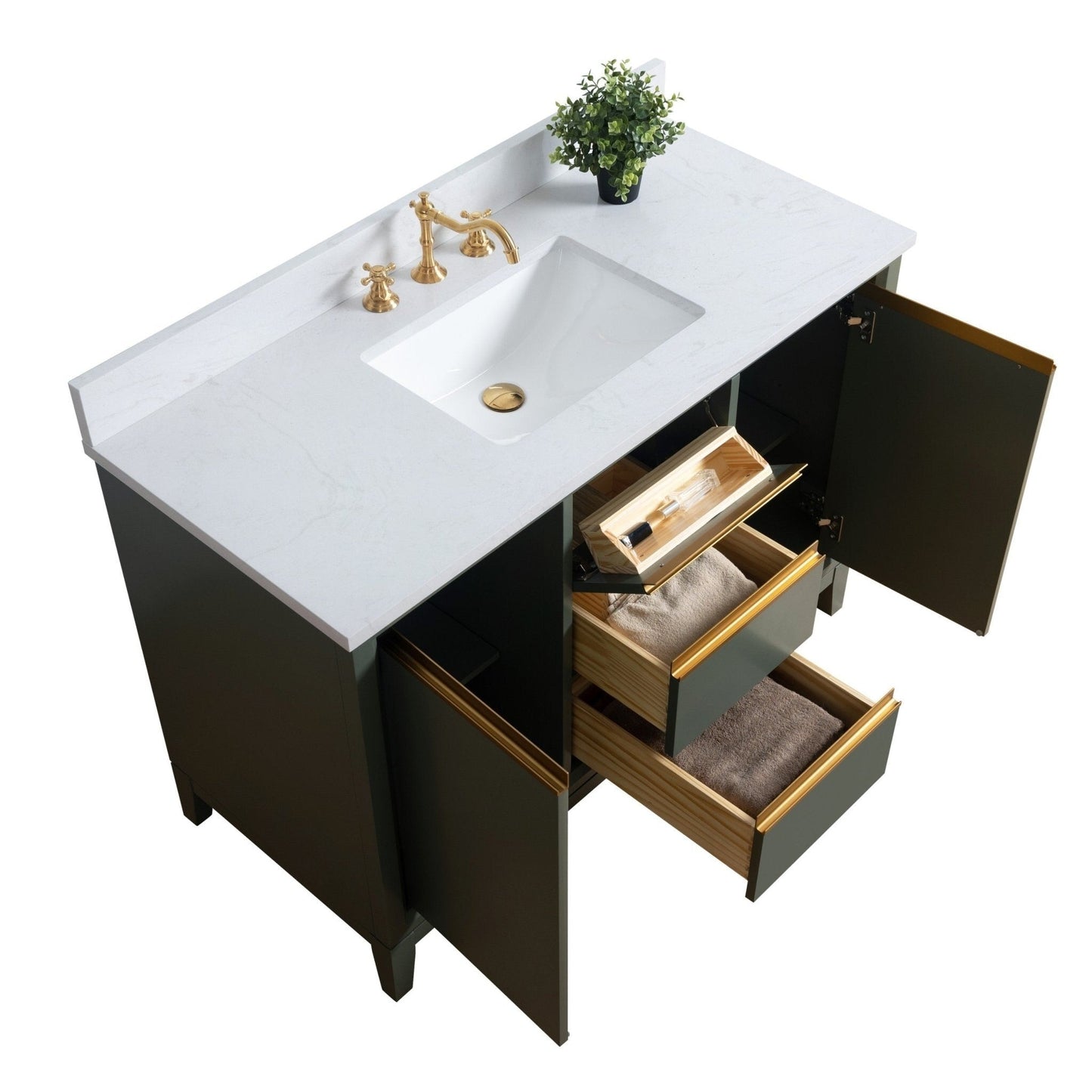 Mobile bagno Vanity Art con lavabo in ceramica e piano in marmo ingegnerizzato
