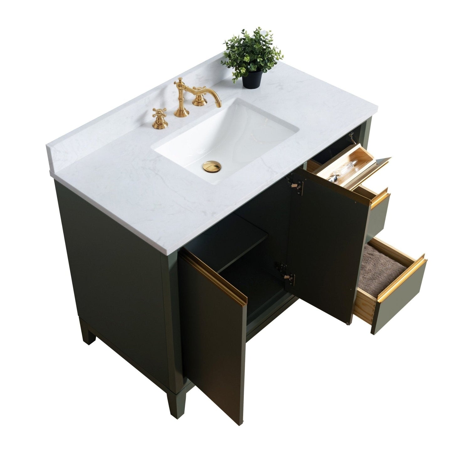 Mobile bagno Vanity Art con lavabo in ceramica e piano in marmo ingegnerizzato