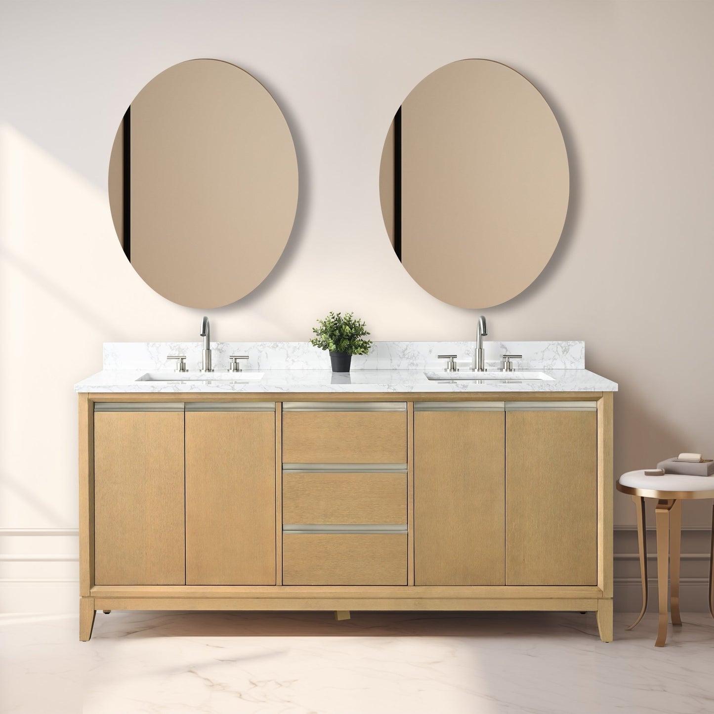 Mobile bagno Vanity Art con lavabo in ceramica e piano in marmo ingegnerizzato