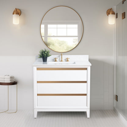 Mobile bagno Vanity Art con lavabo in ceramica e piano in marmo ingegnerizzato