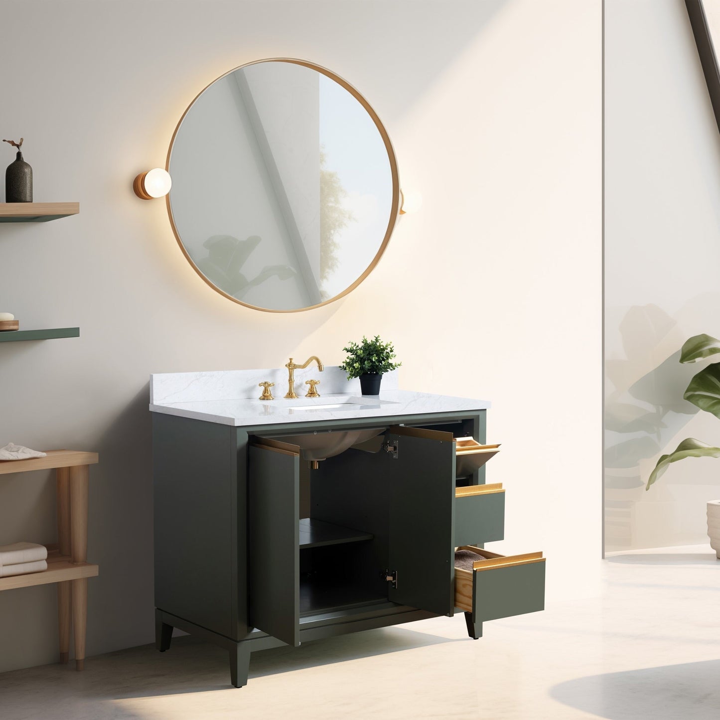 Mobile bagno Vanity Art con lavabo in ceramica e piano in marmo ingegnerizzato