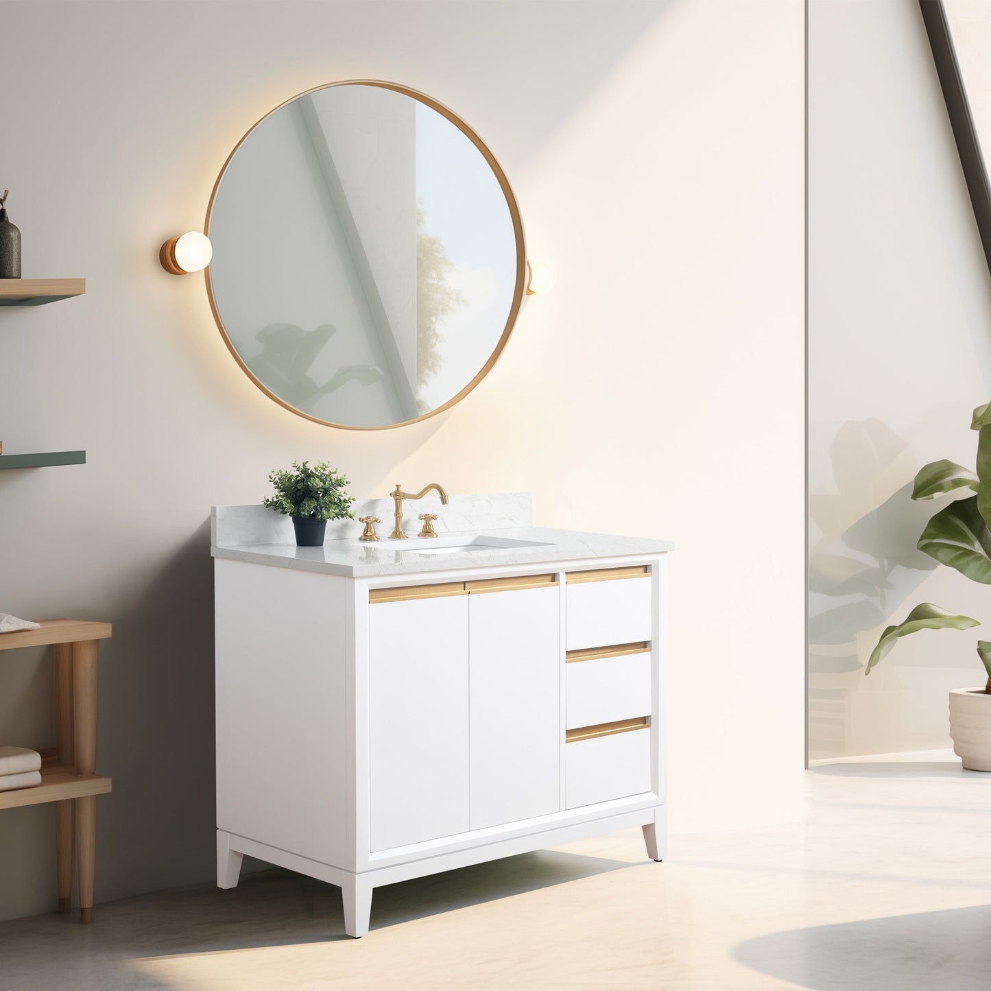 Mobile bagno Vanity Art con lavabo in ceramica e piano in marmo ingegnerizzato