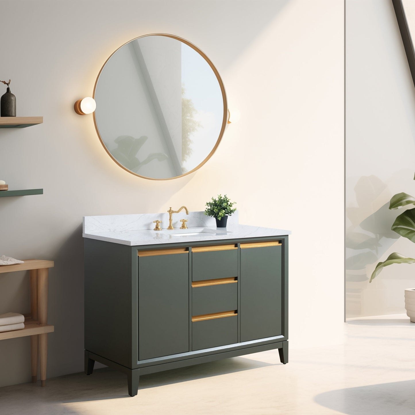 Mobile bagno Vanity Art con lavabo in ceramica e piano in marmo ingegnerizzato
