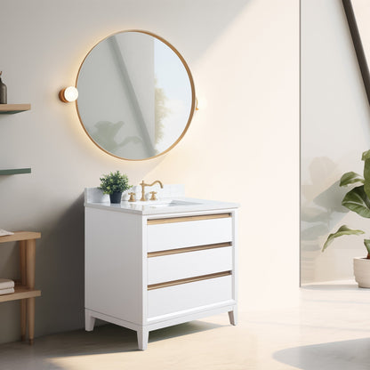 Mobile bagno Vanity Art con lavabo in ceramica e piano in marmo ingegnerizzato