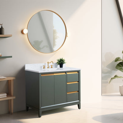 Mobile bagno Vanity Art con lavabo in ceramica e piano in marmo ingegnerizzato