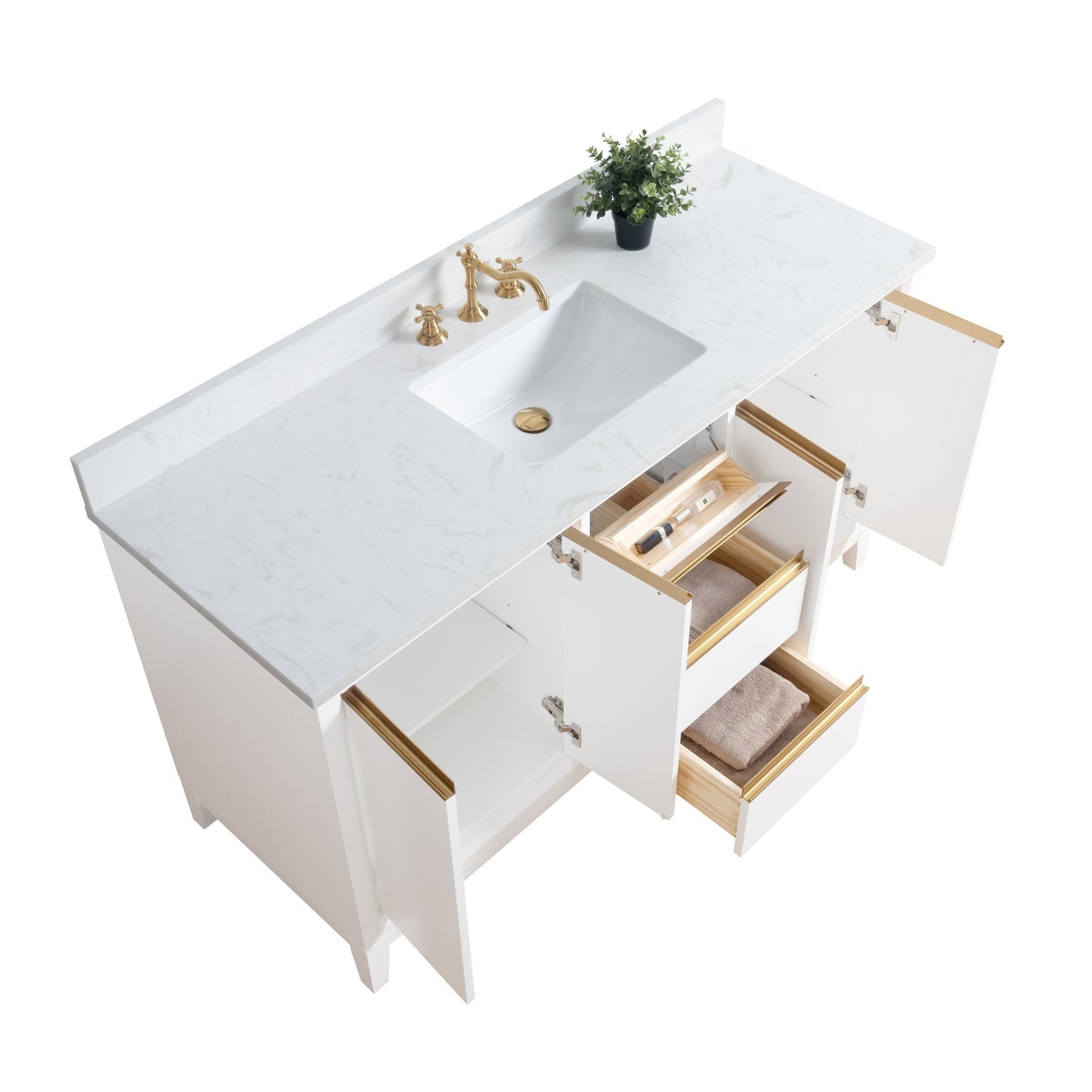 Mobile bagno Vanity Art con lavabo in ceramica e piano in marmo ingegnerizzato