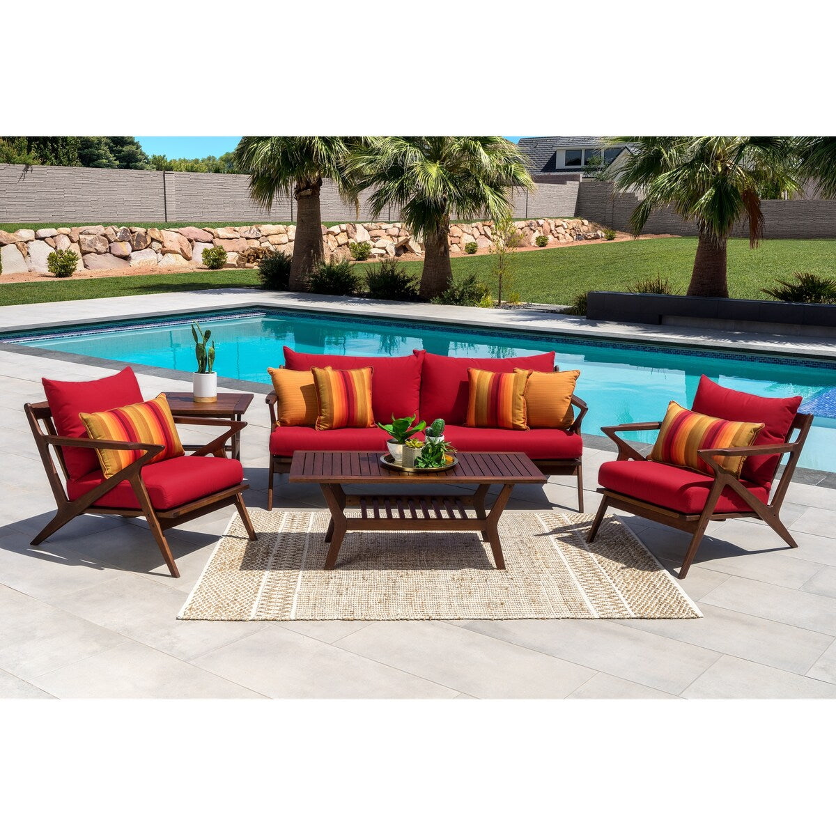 Set di 5 posti a sedere per esterni Vaughn Sunbrella