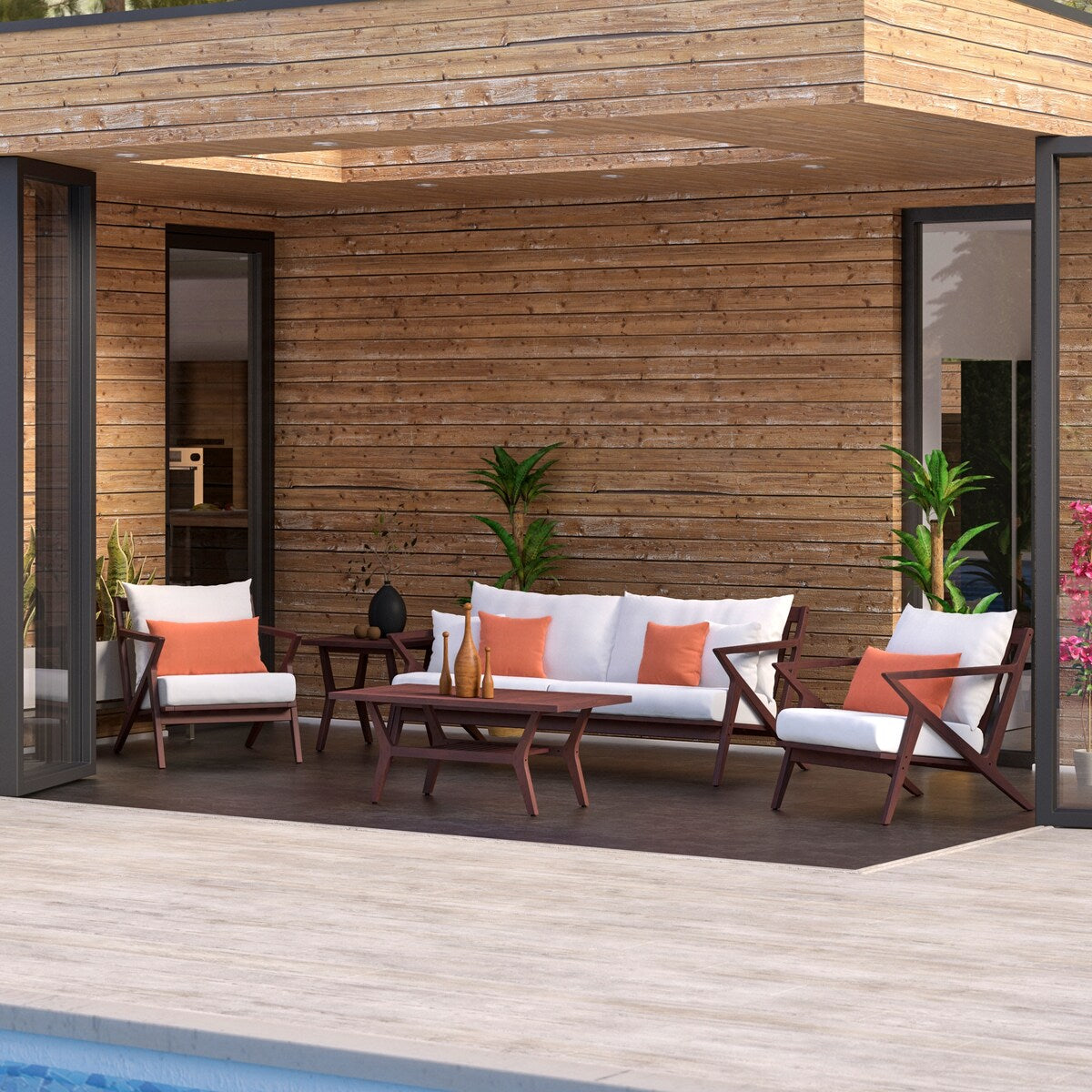 Set di 5 posti a sedere per esterni Vaughn Sunbrella