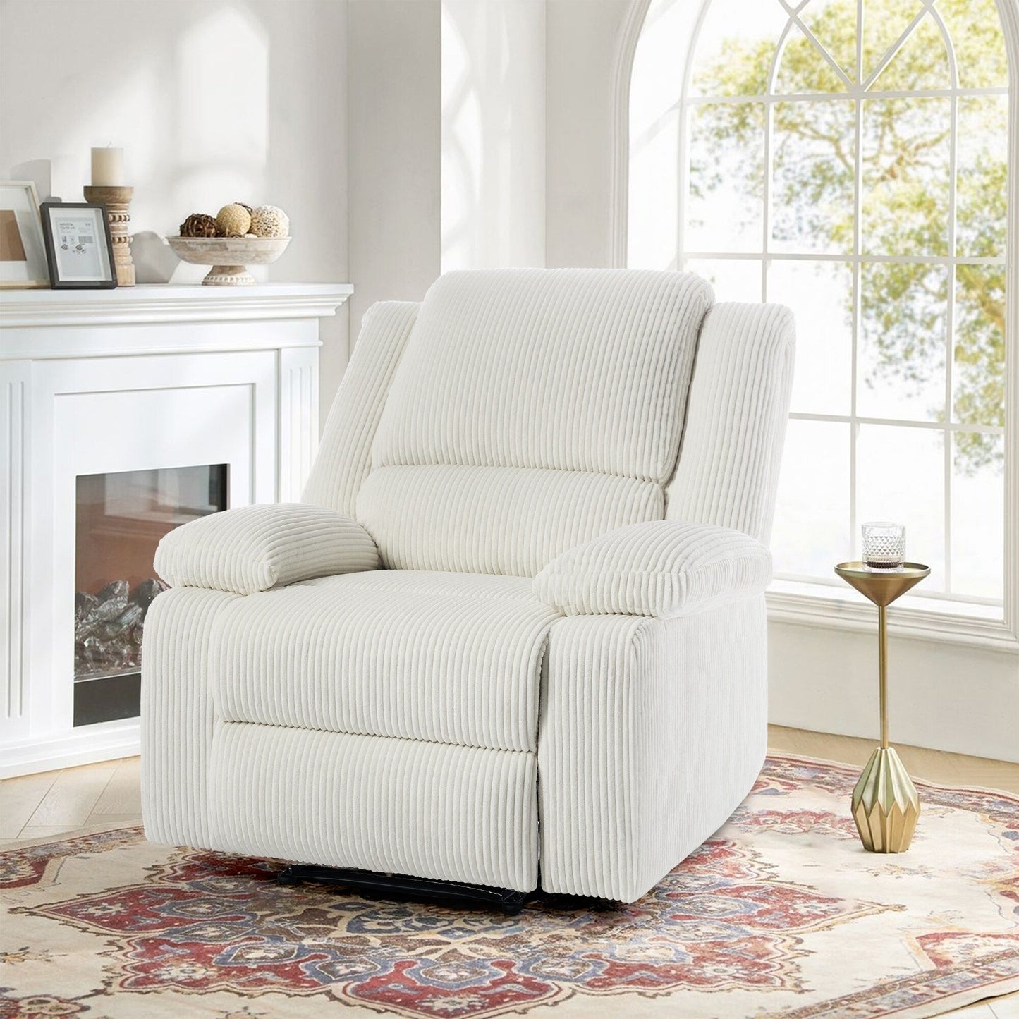 Poltrona reclinabile manuale con schienale a spinta imbottita in pelle vegana