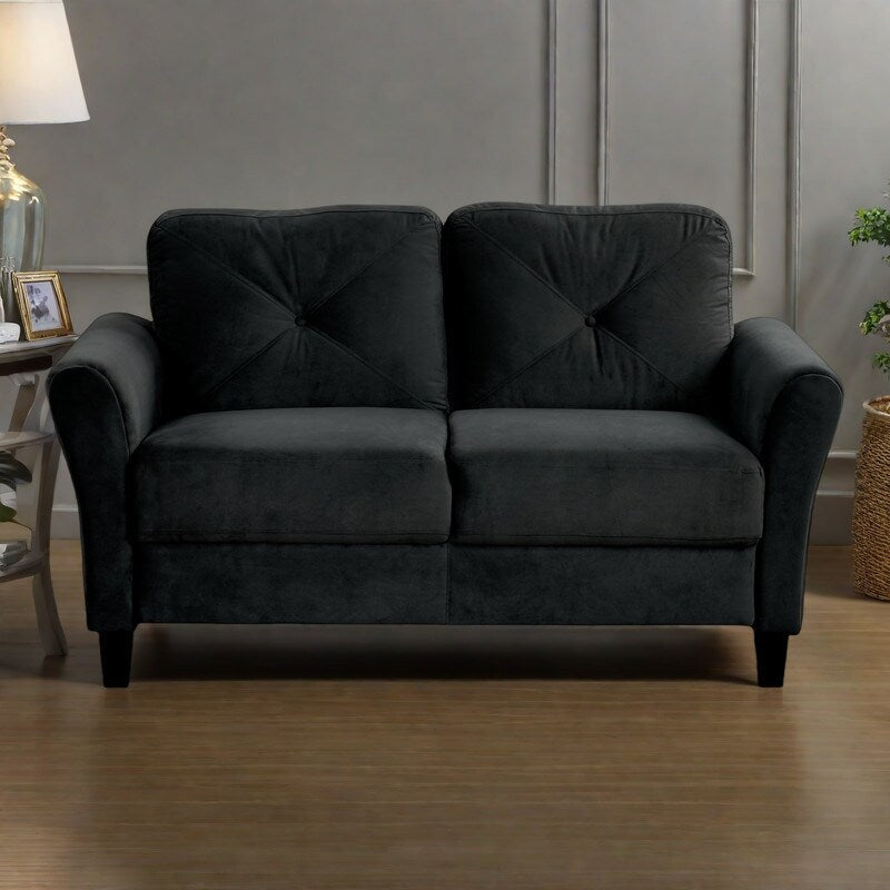 Divano componibile a 2 posti in velluto con cuscini staccabili