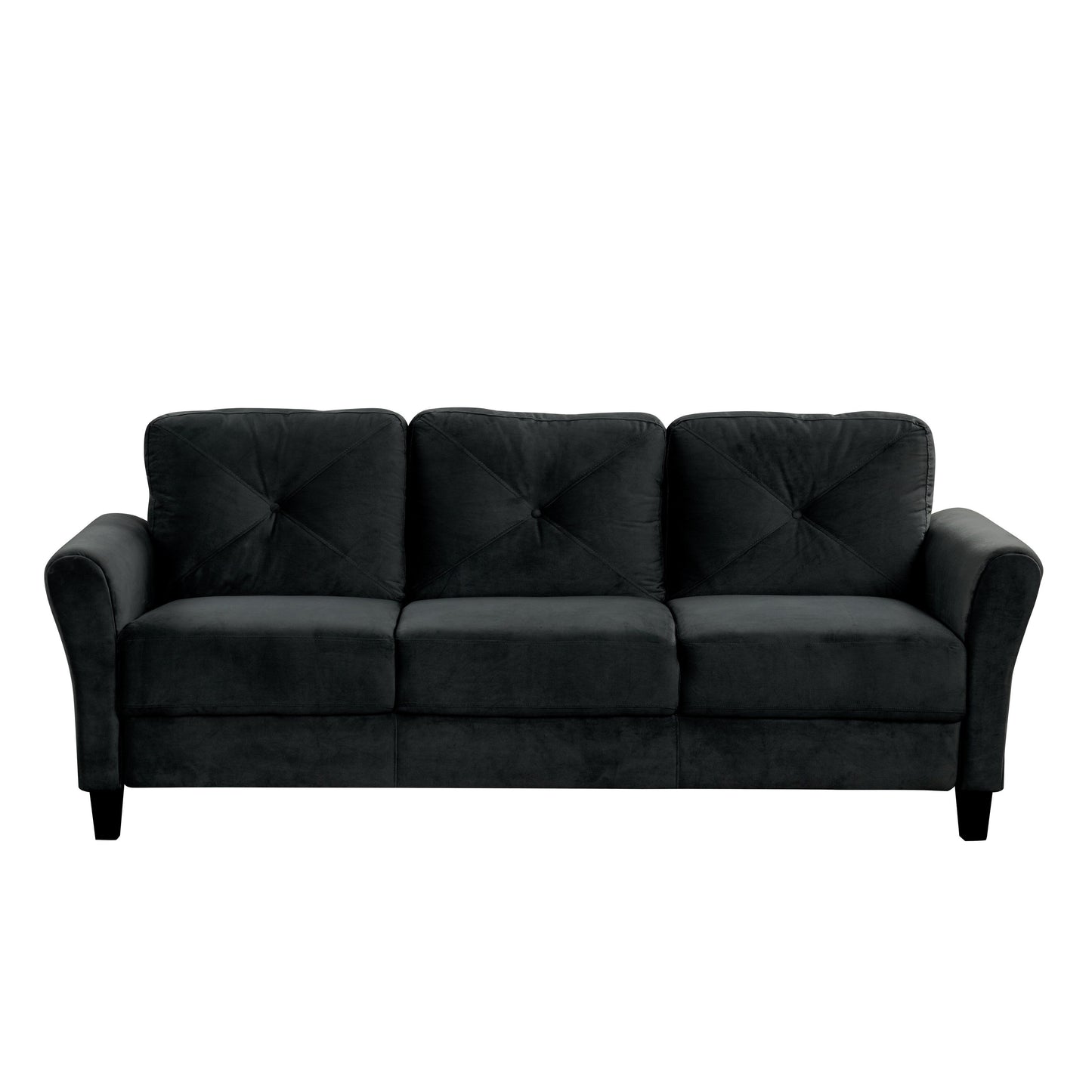 Divano componibile a 3 posti in velluto con cuscini in memory foam