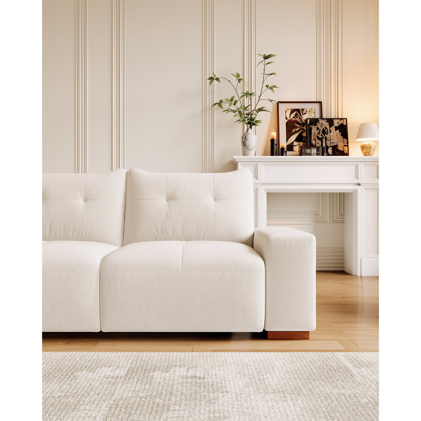 Divano a 3 posti in velluto con tessuto antigraffio per gatti