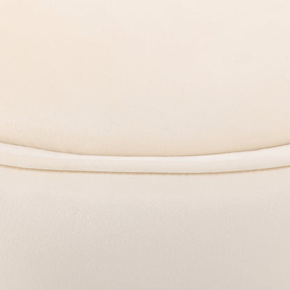 Poltrona girevole a 360° in velluto con cuscino di seduta, poltrona imbottita a botte con base in acciaio inossidabile, sedia da soggiorno