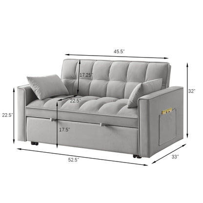 Divano letto estraibile 4 in 1 in velluto