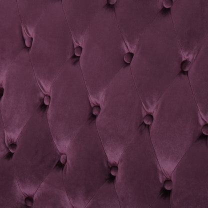 Divano a due posti con schienale alto e bottoni in velluto