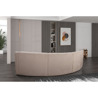 Divano modulare da pavimento simmetrico curvo senza gambe in velluto - 127