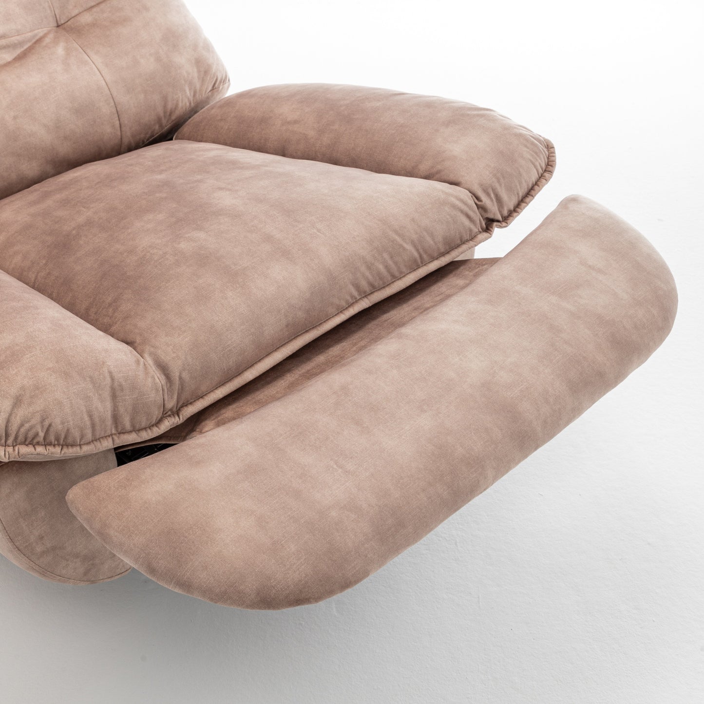 Poltrona reclinabile oversize in velluto con meccanismo a dondolo, girevole, porta telefono rimovibile e morbida imbottitura in cotone