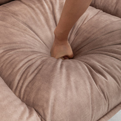 Poltrona reclinabile oversize in velluto con girevole, dondolo e porta telefono