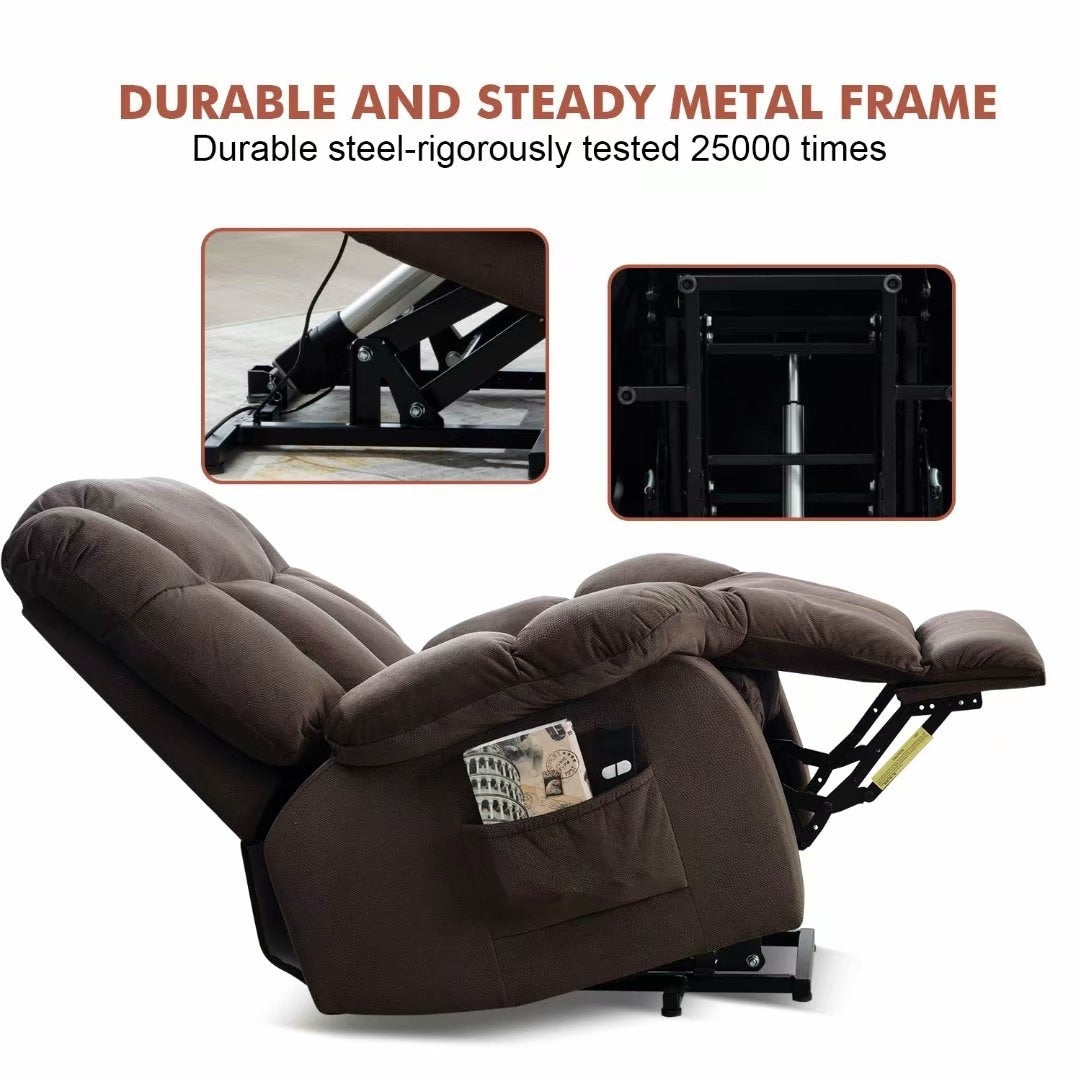 Poltrona reclinabile elettrica per anziani con design imbottito e resistente