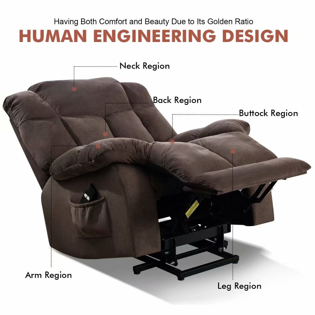 Poltrona reclinabile elettrica per anziani con design imbottito e resistente