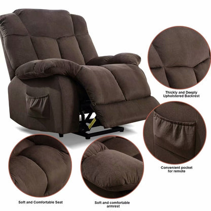 Poltrona reclinabile elettrica per anziani con design imbottito e resistente