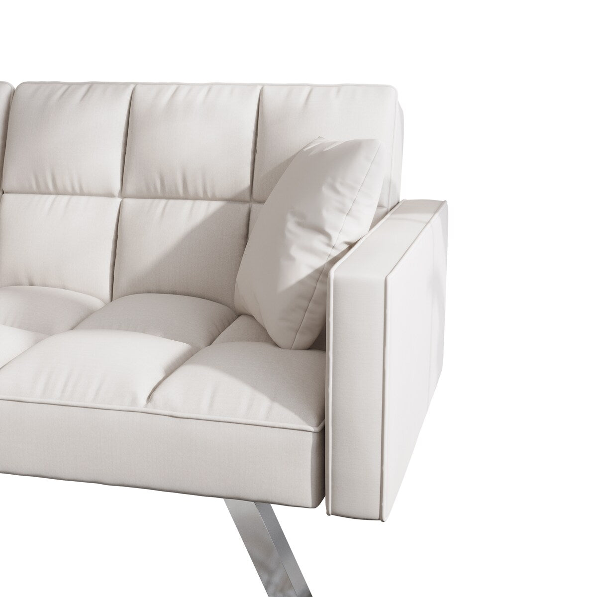 Divano letto in velluto con braccioli e 2 cuscini