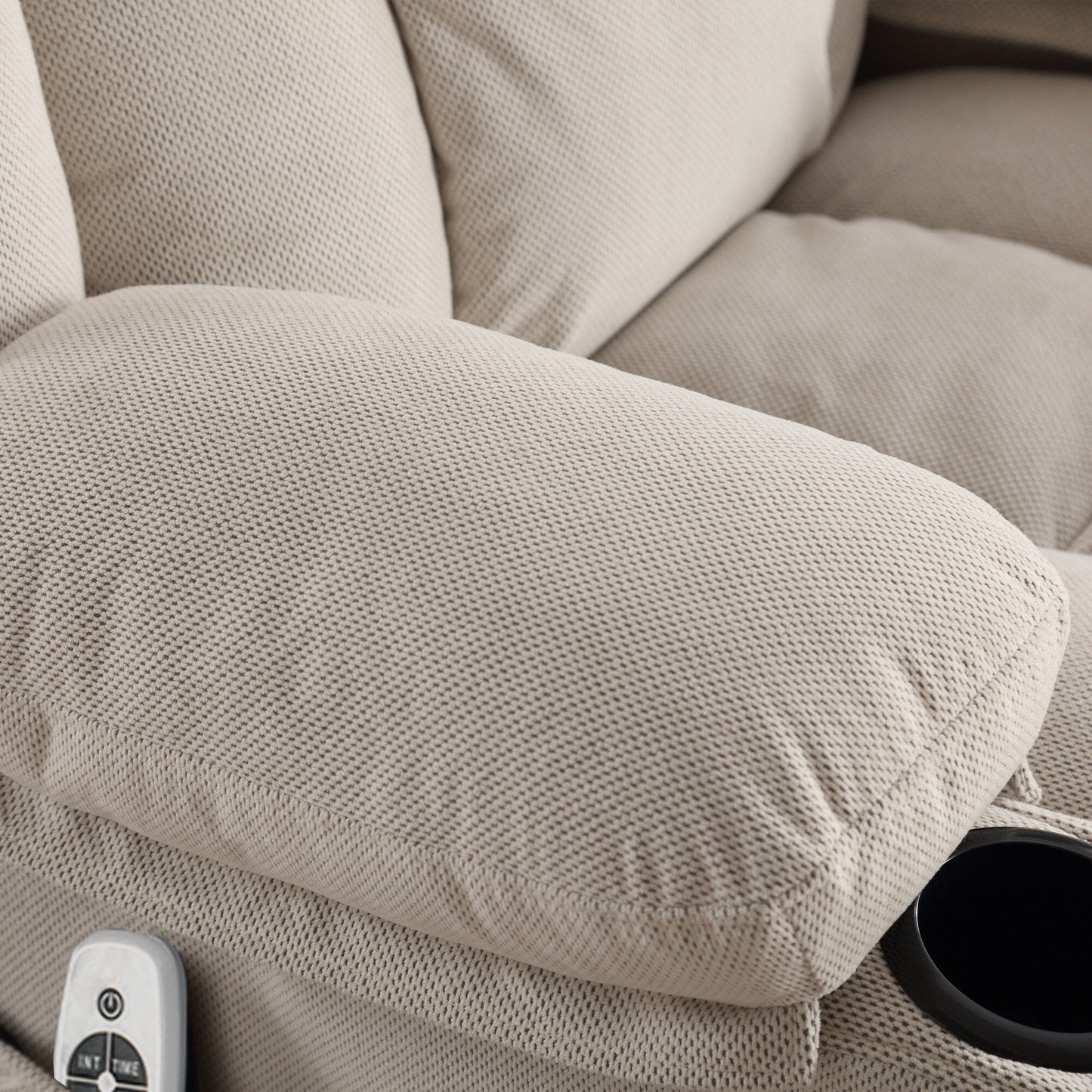 Poltrona reclinabile girevole in velluto con massaggio e calore, rotazione a 360°, porta di ricarica USB, doppio portabicchieri